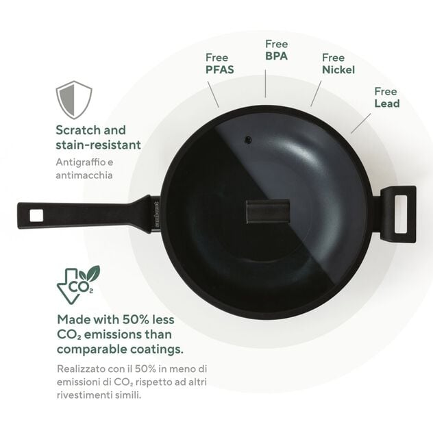 🆕 Sambonet | Wok 1 Manico Titan Pro Green Double Induction in Alluminio