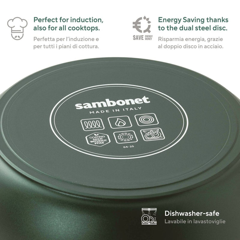 🆕 Sambonet | Tegame 2 Maniglie Titan Pro Green Double Induction in Alluminio