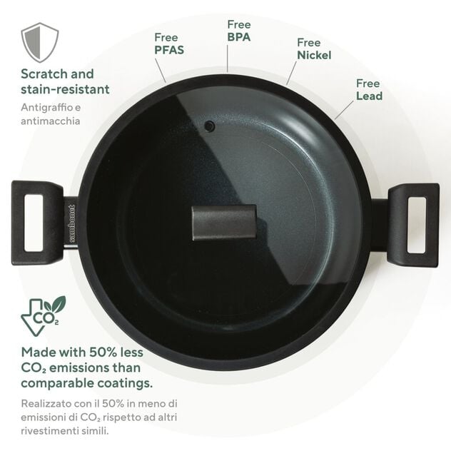 🆕 Sambonet | Casseruola Alta 2 Maniglie Titan Pro Green Double Induction in Alluminio