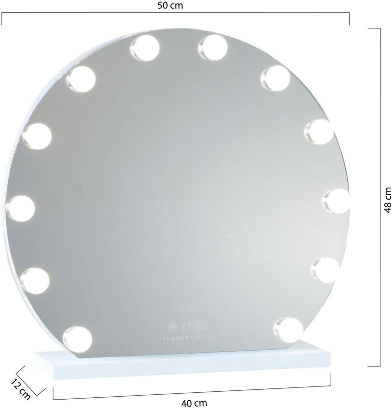 Flamingueo Specchio Trucco con Luci LED da appoggio e da Parete