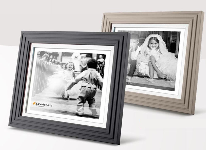 Portafoto Rigato Steps con profilo in Metallo  20x25cm Salvadori Cornici