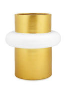Vaso Cilindrico Gabrielle Oro e Bianco Fade Maison
