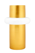 Vaso Cilindrico Gabrielle Oro e Bianco Fade Maison