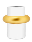 Vaso Cilindrico Gabrielle Oro e Bianco Fade Maison