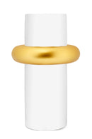 Vaso Cilindrico Gabrielle Oro e Bianco Fade Maison