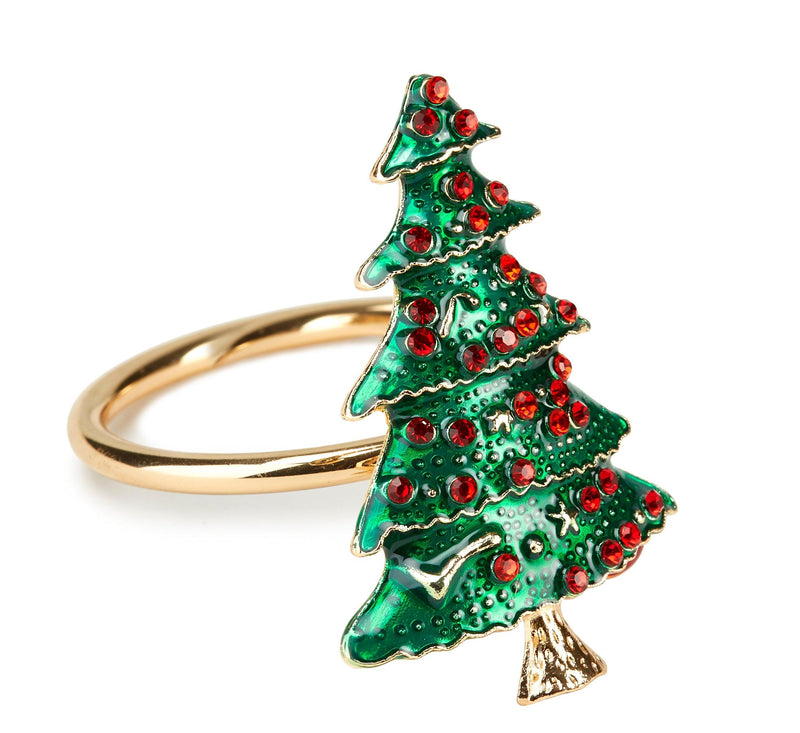 Fade Maison Set 6 Legatovagliolo Albero in Metallo e Strass Natale 2024