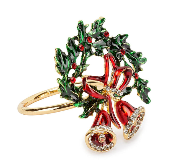 Fade Maison Set 6 Legatovagliolo Ghirlanda in Metallo e Strass Natale 2024