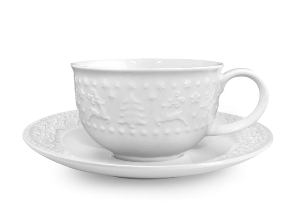 Fade Maison Set 6 Tazzine da Caffè Xmas White in Porcellana Natale 2024