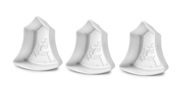 Fade Maison Set 3 Pezzi Antipastiera Campana Xmas White in Porcellana Natale 2024