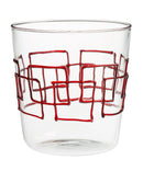 Set Bicchieri Lollipop 6 pz. vetro con decoro Fatti a mano Galbiati