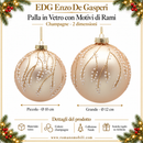 EDG Enzo De Gasperi | Palla decorativa in vetro con motivi di rami Natale - 2 Dimensioni