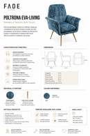 Fade | Poltrona Eva-Living in Metallo e Tessuto Soft Touch