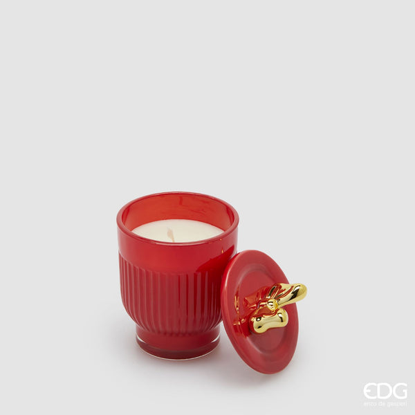 EDG Enzo De Gasperi | Candela profumata a fiocco con vaso in ceramica Natale 2025