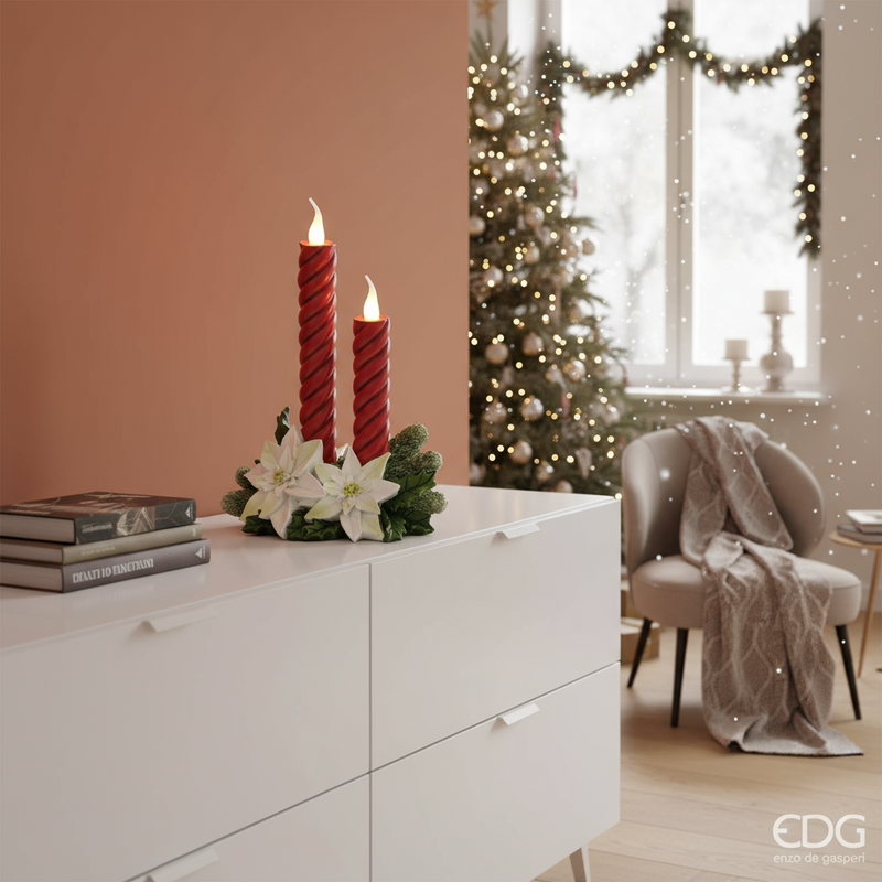 EDG Enzo De Gasperi | Candela LED con coroncina Natale 2025