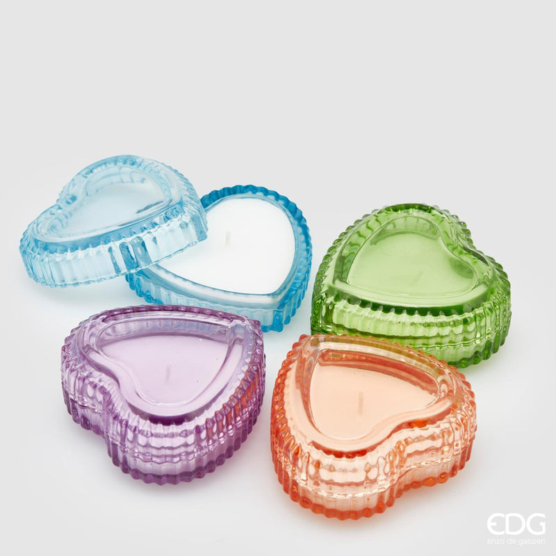 Candela Cuore Kit 4 pz. H 4 cm. Ø 9 cm. EDG Enzo De Gasperi