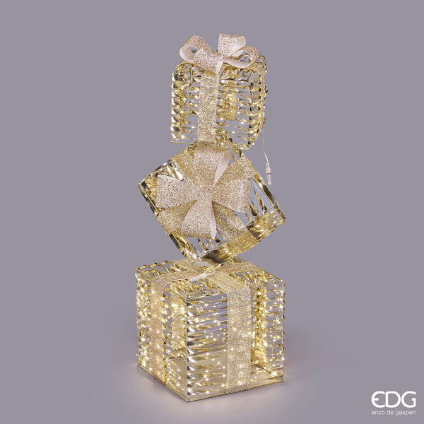 EDG Enzo De Gasperi | Decoro pacco di Natale a strisce con microled Natale 2025