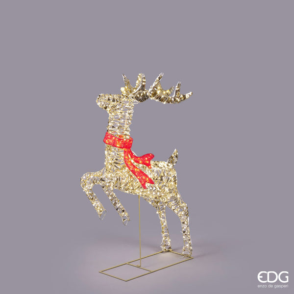 EDG Enzo De Gasperi | Renna in metallo con microled e fiocco Natale 2025