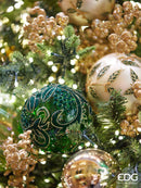 EDG Enzo De Gasperi | Palla in vetro con decorazione di fiori Natale 2025