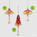 Enzo De Gasperi Decoro Fungo in Vetro Natale 2025