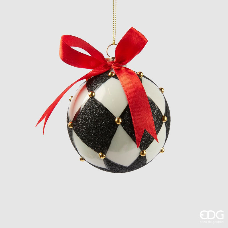 EDG Enzo De Gasperi | Palla decorativa a scacchi in vetro Natale 2025