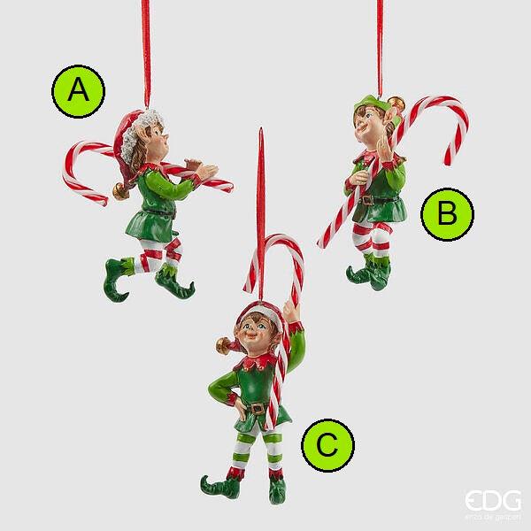 EDG Enzo De Gasperi Addobbo Natale Elfo H 12,5 Cm L 4 Cm L 6 Cm Cm Ver – L 'Arcolaio