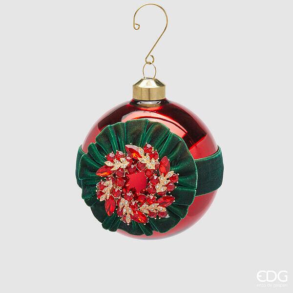EDG Enzo De Gasperi | Palla decorativa in vetro con gemme Natale 2025