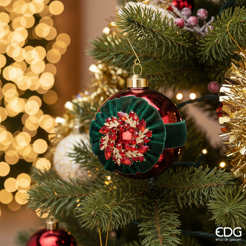 EDG Enzo De Gasperi | Palla decorativa in vetro con gemme Natale 2025