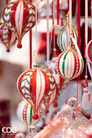 EDG Enzo De Gasperi | Palla/trottola a righe in vetro Natale 2025