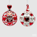 Enzo De Gasperi Palla Cuori in Vetro e Porcellana Natale 2025