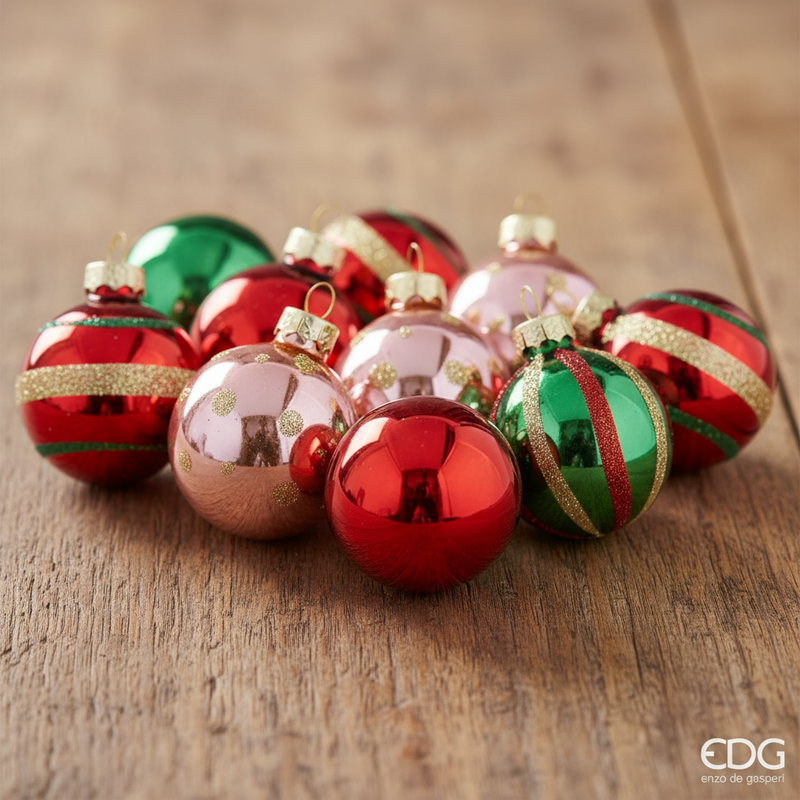 EDG Enzo De Gasperi | Set 12 pz palle decorative in vetro Natale 2025