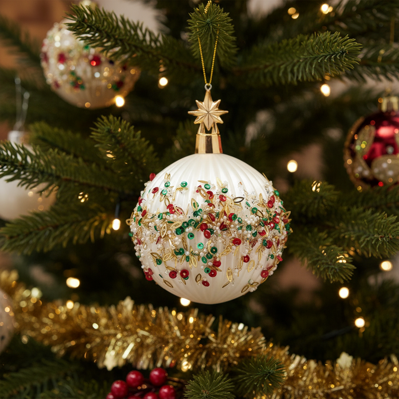 EDG Enzo De Gasperi | Palla decorativa mille perle in vetro Natale 2025