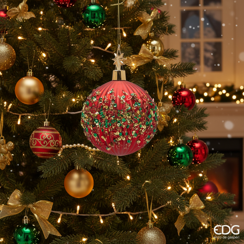 EDG Enzo De Gasperi | Palla decorativa mille perle in vetro Natale 2025