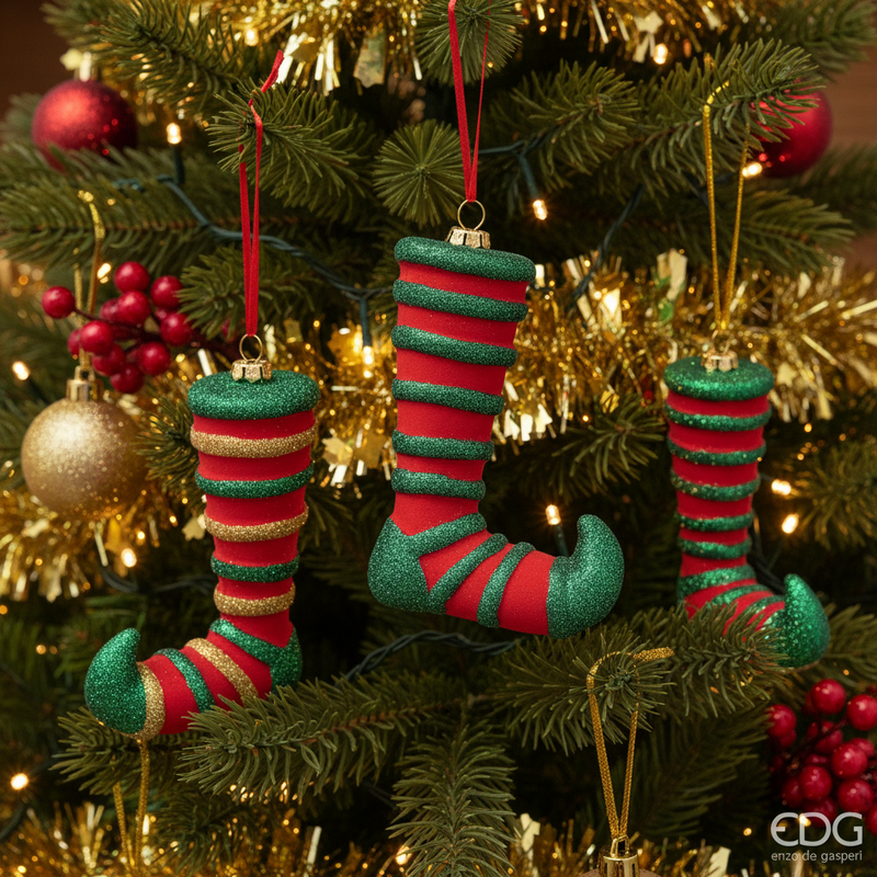 EDG Enzo De Gasperi | Calza decorativa con strisce Natale 2025