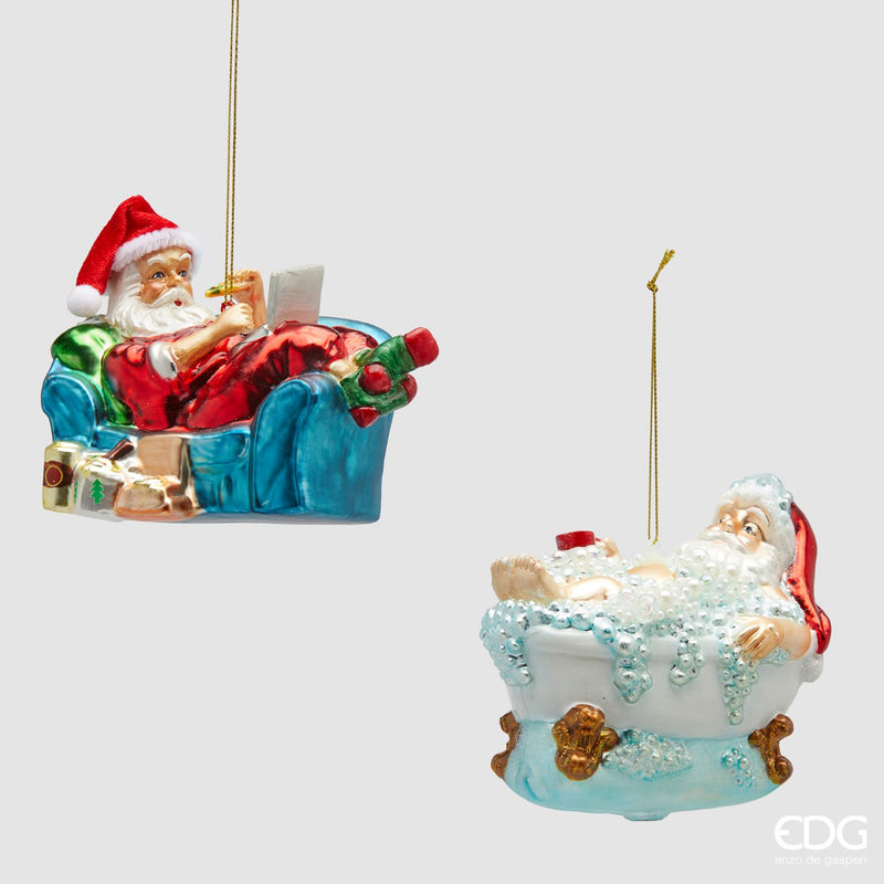 EDG Enzo De Gasperi | Babbo Natale in relax decorativo in vetro Natale 2025