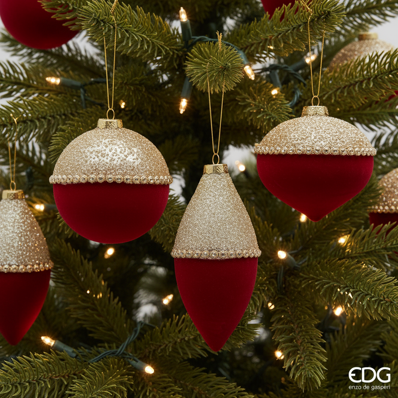 EDG Enzo De Gasperi | Decorazione Natalizia bicolore in vetro Natale 2025