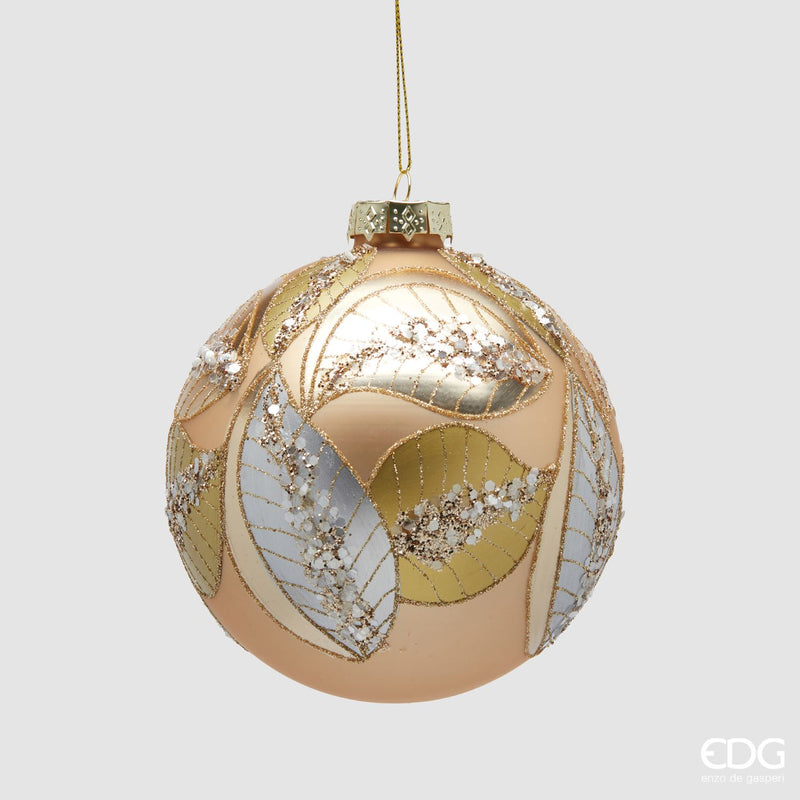 EDG Enzo De Gasperi | Palla decorativa in vetro con motivi di foglie Natale 2025