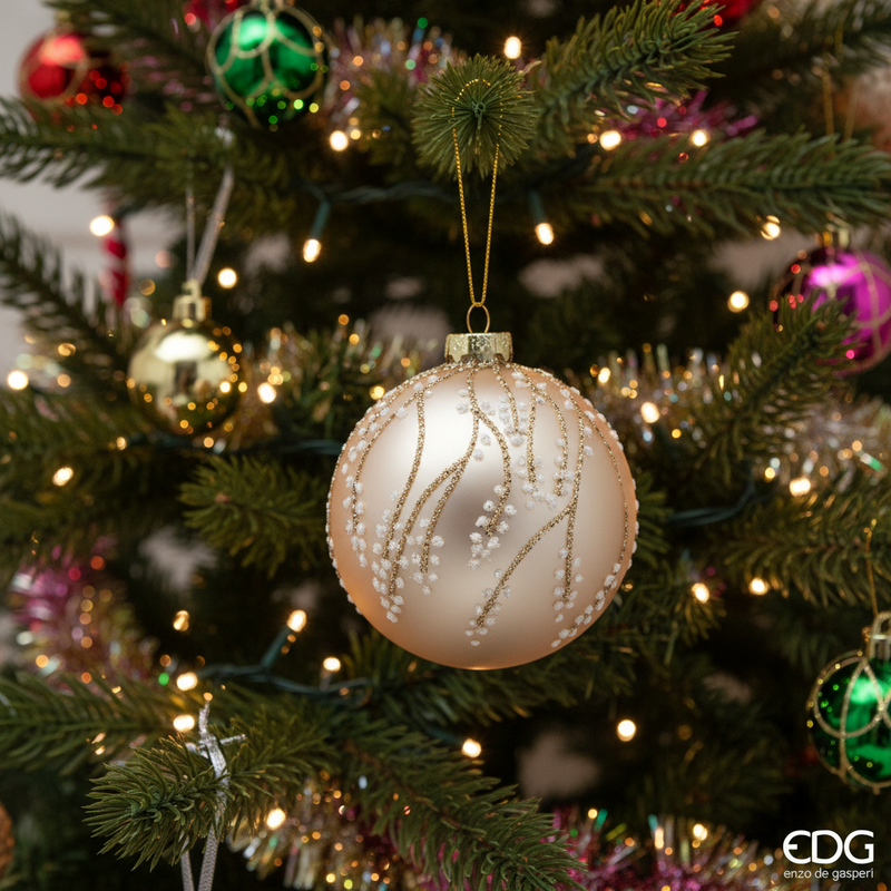 EDG Enzo De Gasperi | Palla decorativa in vetro con motivi di rami Natale 2025