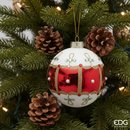 EDG Enzo De Gasperi | Palla decorativa in vetro con fascia orizzontale Natale 2025