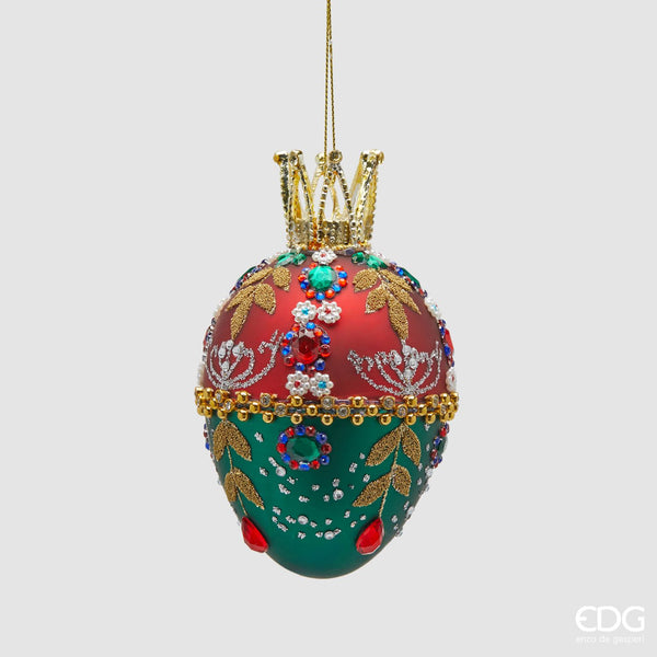 EDG Enzo De Gasperi | Uovo decorativo in vetro stile boheme Natale 2025
