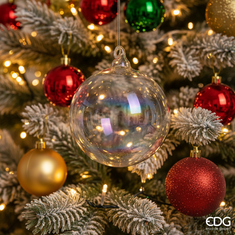 EDG Enzo De Gasperi | Palla decorativa in vetro in stile iride Natale 2025