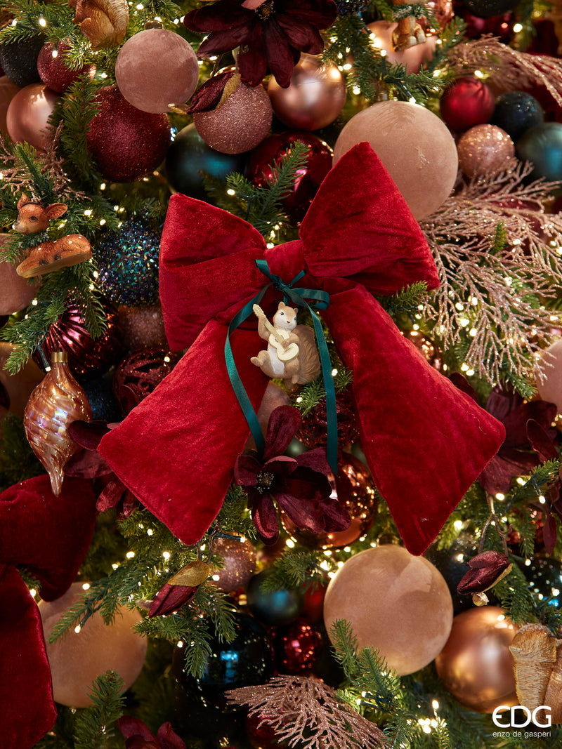 Enzo De Gasperi Fiocco in Velluto 22x26cm Natale 2024