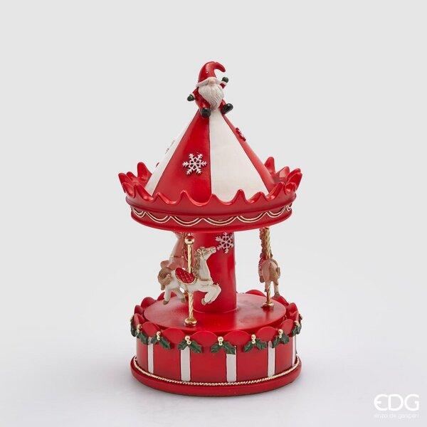 Enzo De Gasperi Carillon Giostra con Babbo Natale e Cavallini Natale 2024