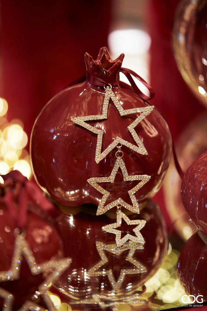 Enzo De Gasperi Decoro Stelle Diamanti in Metallo Natale 2024