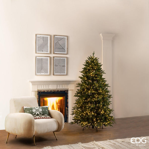 Enzo De Gasperi Albero di Natale Pino Cristallo H 180 cm con Luci  1500 MiniLED