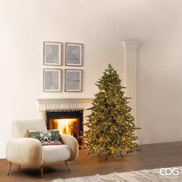 EDG Enzo De Gasperi Albero di Natale Pino Argentato H 180 cm con Luci 3000 MiniLED con telecomando