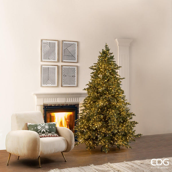 EDG Enzo De Gasperi Albero di Natale Pino Argentato H210 cm con Luci 4000 MiniLED con telecomando