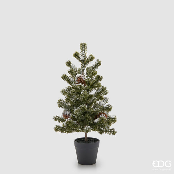 EDG Enzo De Gasperi | Pino decorativo innevato con pigne con vaso Natale 2025
