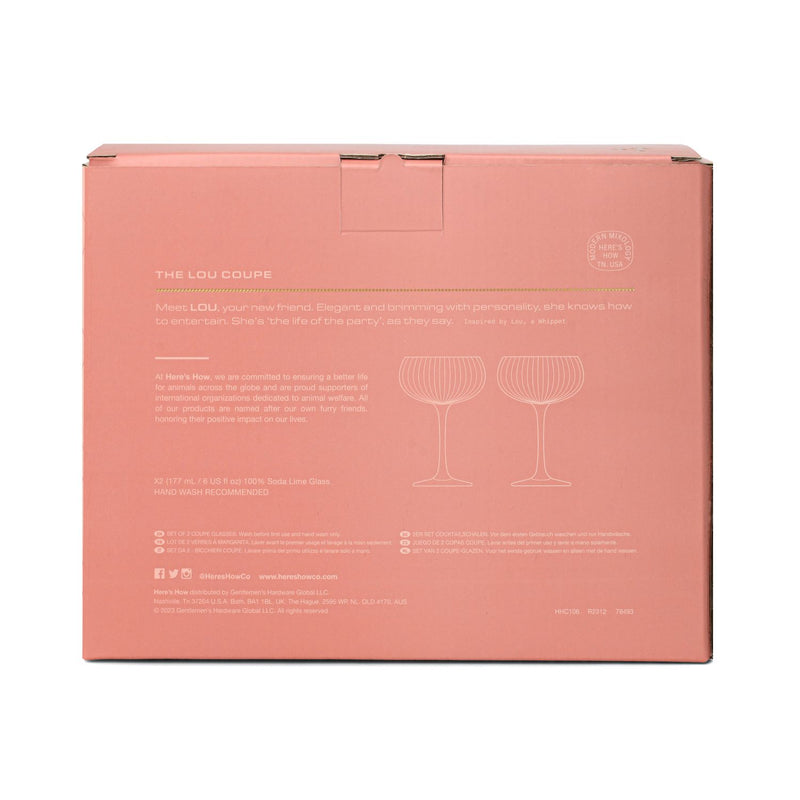 Here's How | Set 2 Pz Bicchiere "The Lou Coupe" in vetro
