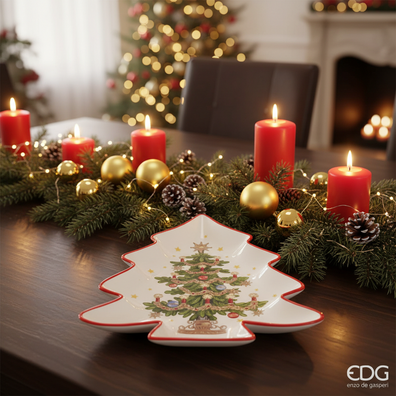 EDG Enzo De Gasperi | Vassoio a forma di pino in ceramica Natale 2025