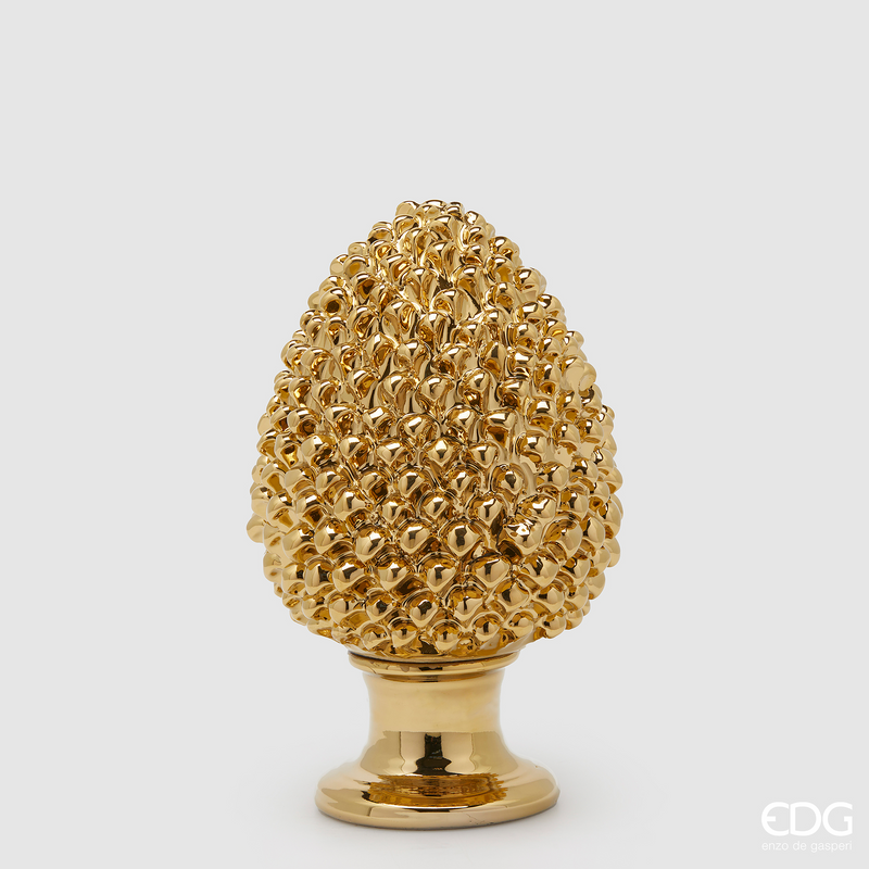 EDG Enzo De Gasperi Pigna Decorativa in Ceramica, oro, media